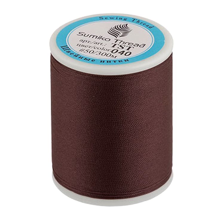 Нитки для трикотажных тканей, 1 шт., 100% нейлон, 328 я, 300 м, цвет: №040 темно-коричневый, SumikoThread