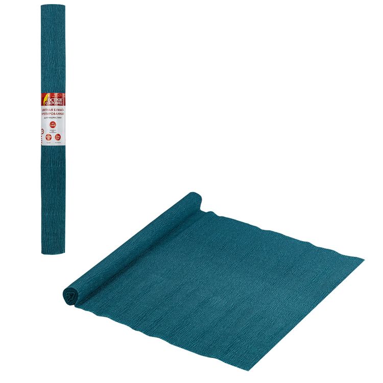 Бумага гофрированная (креповая), 110 г/м2, морская волна, 50х250 см, ОСТРОВ СОКРОВИЩ — картинка 3