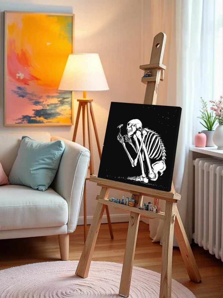 Картина по номерам «Скелет с ромашкой» — картинка 10