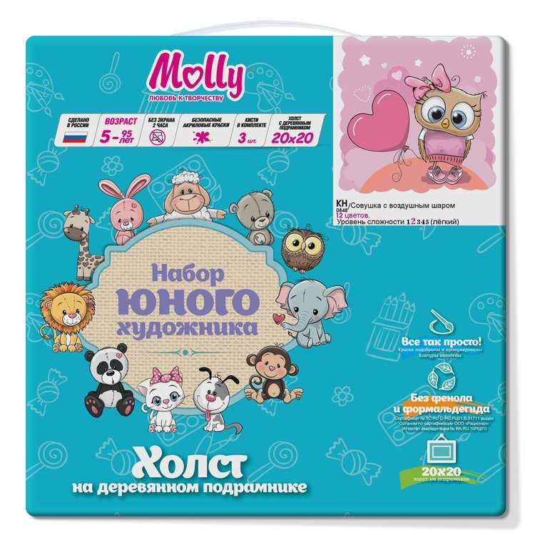 Картина по номерам «Совушка с воздушным шаром» — картинка 2