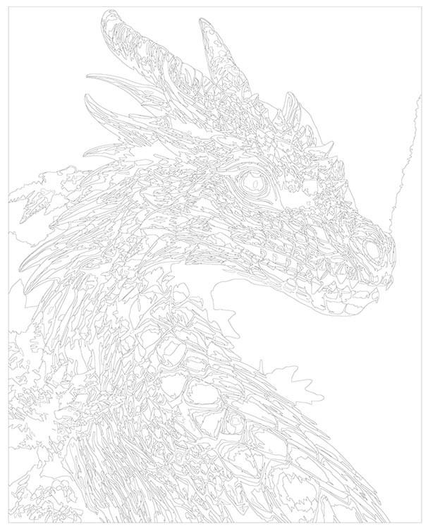 Картина по номерам «Зеленый деревянный дракон» — картинка 3