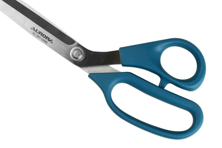 Ножницы профессиональные портновские, с насечками на лезвиях, 25 см, Aurora — картинка 3