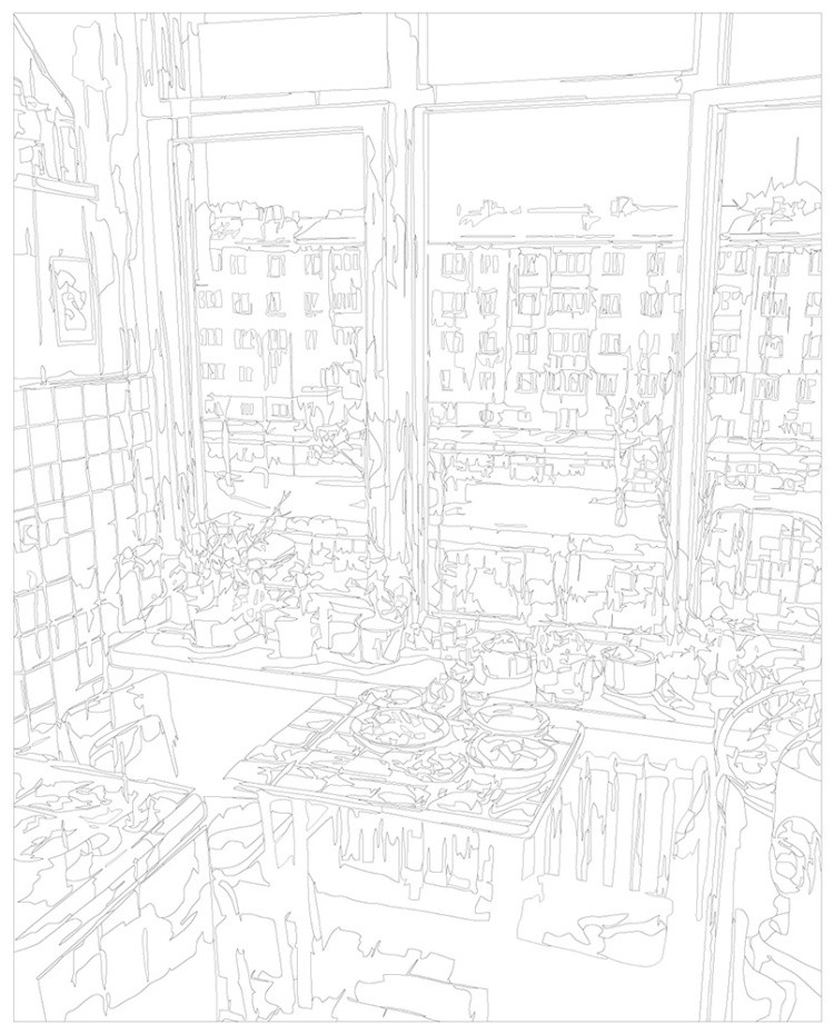 Картина по номерам Дома панельки родные эстетичная кухня — картинка 3