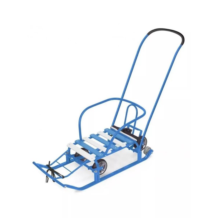 Санки детские с колесами зимние Тимка 5, голубой — картинка 4