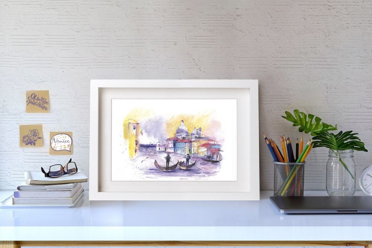 Скетч для раскрашивания акварельными карандашами «Прогулка на гондолах» — картинка 2