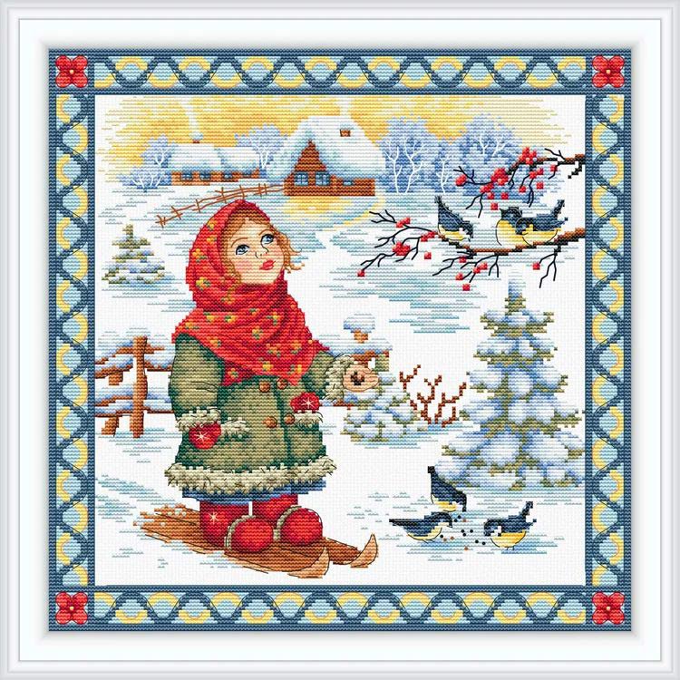 Набор для вышивания «Зимние забавы. Кормление синичек» — картинка 2