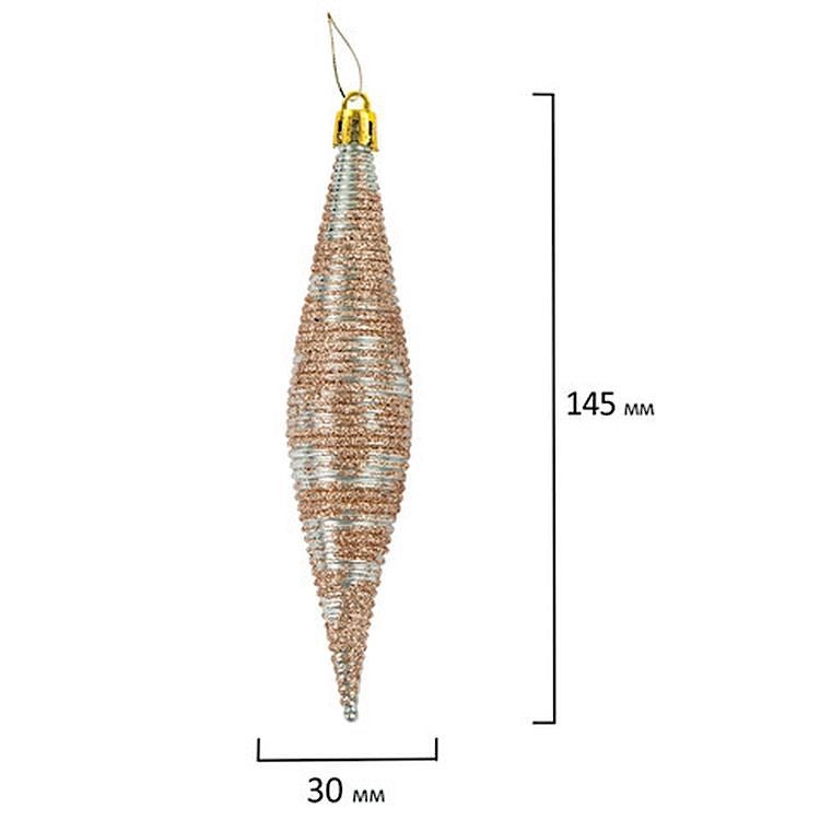 Набор украшений для ели, 43 предмета, цвет золото + перламутр — картинка 17