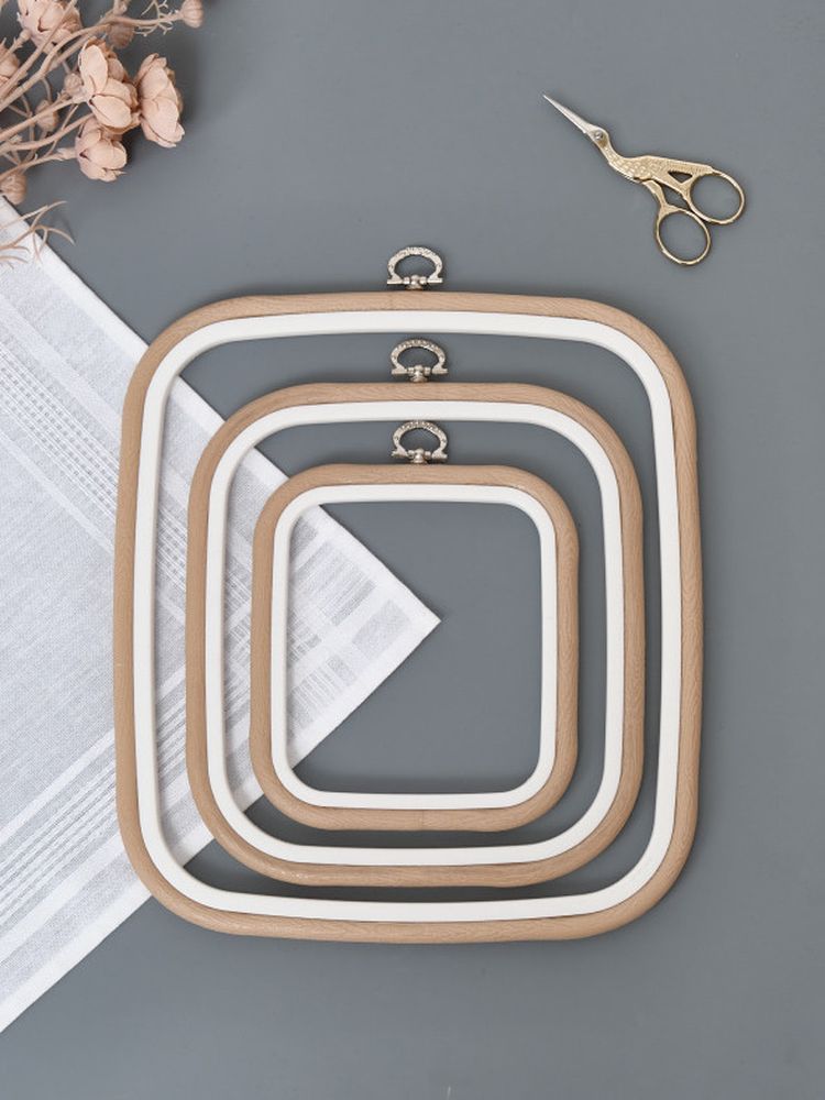 Пяльцы-рамка каучуковые 12,5х14,5 см, высота 10 мм, цвет: бежевый, Nurge — картинка 3