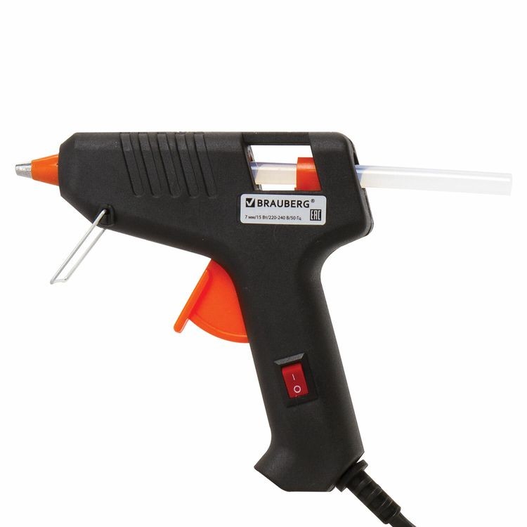 Клеевой пистолет 15 Вт для стержня 7 мм, с выключателем, Brauberg — картинка 2