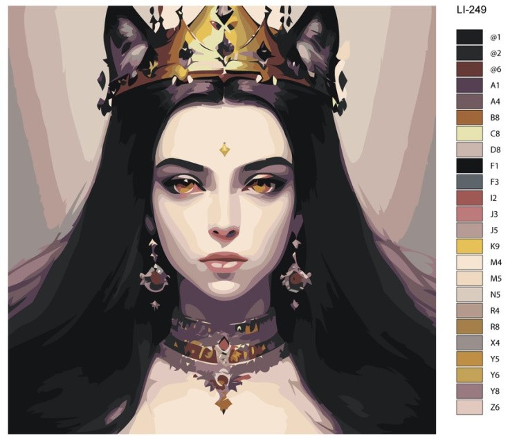 Картина по номерам «Девушка с кошачьими ушами» — картинка 2