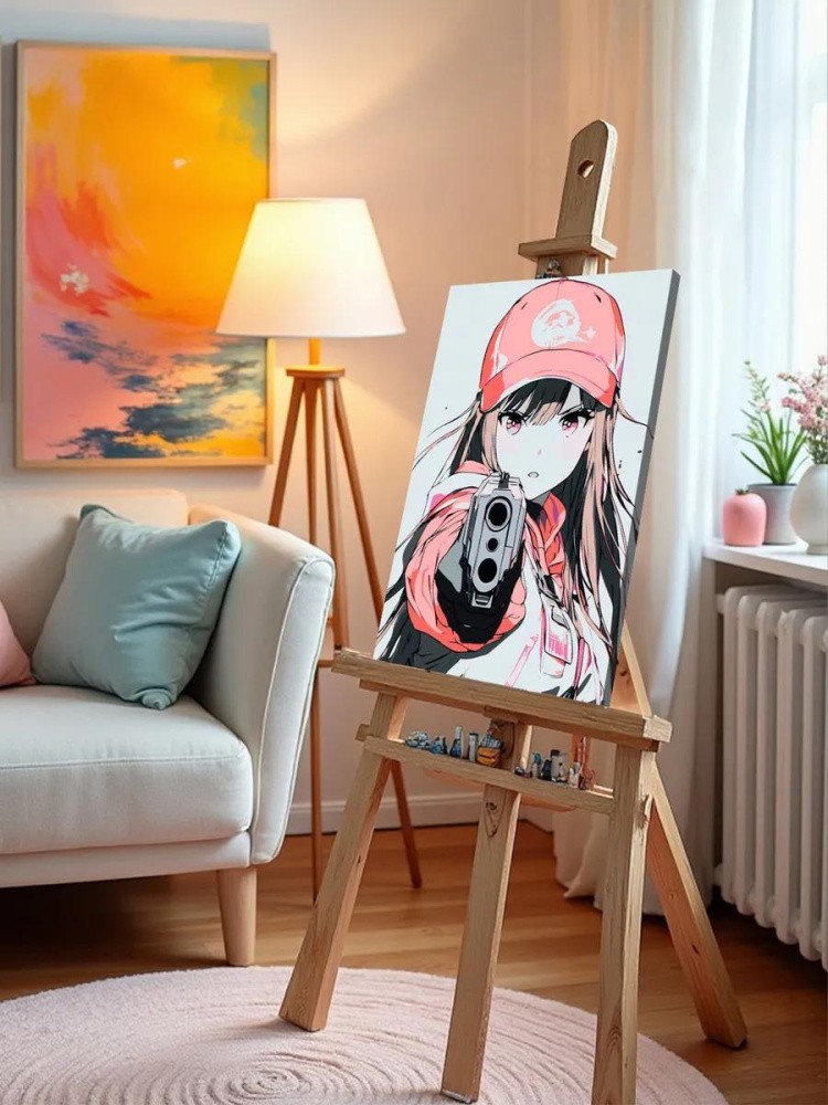 Картина по номерам «Девушка аниме с пистолетом арт 40x50» — картинка 10