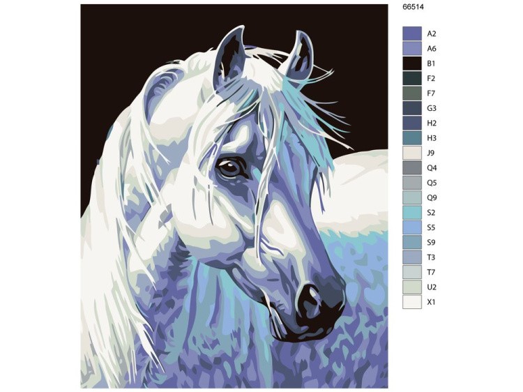 Картина по номерам «Белый конь» — картинка 2