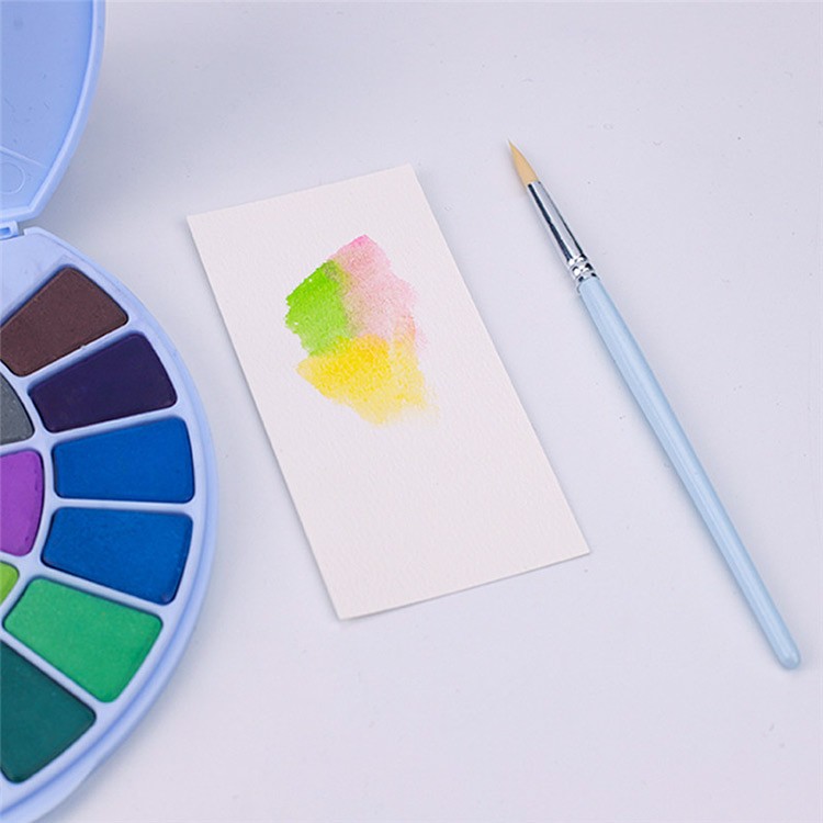 Набор акварельных красок HIMI голубой 24 цвета - 1 коробка — картинка 7