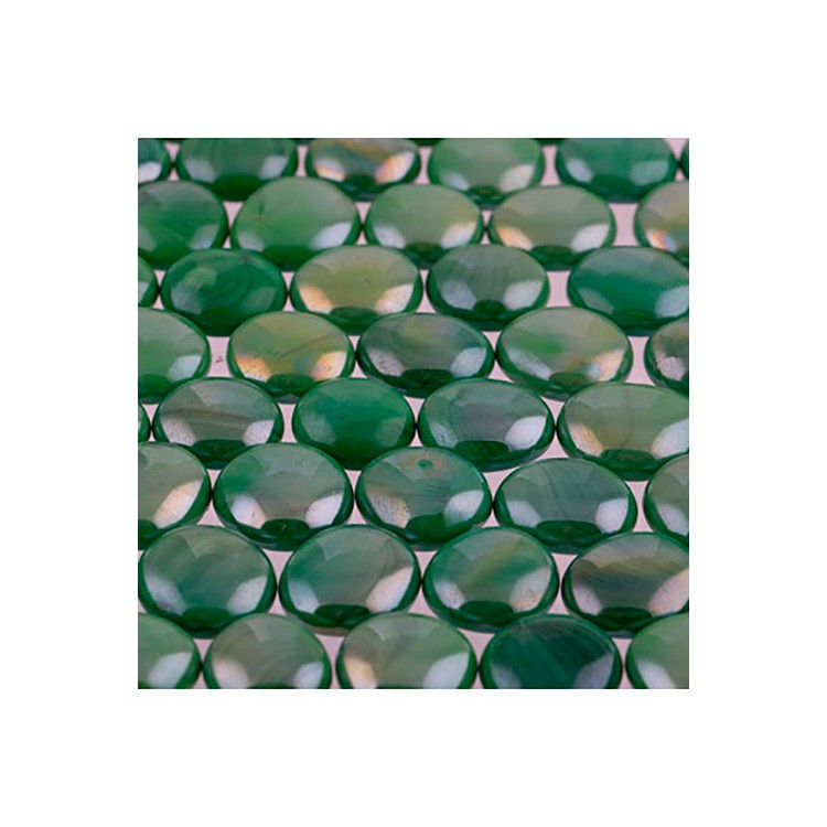 Стеклянные камни марблс №02 зеленые GLG-04/17, 17-19 мм, 340 г, Blumentag 