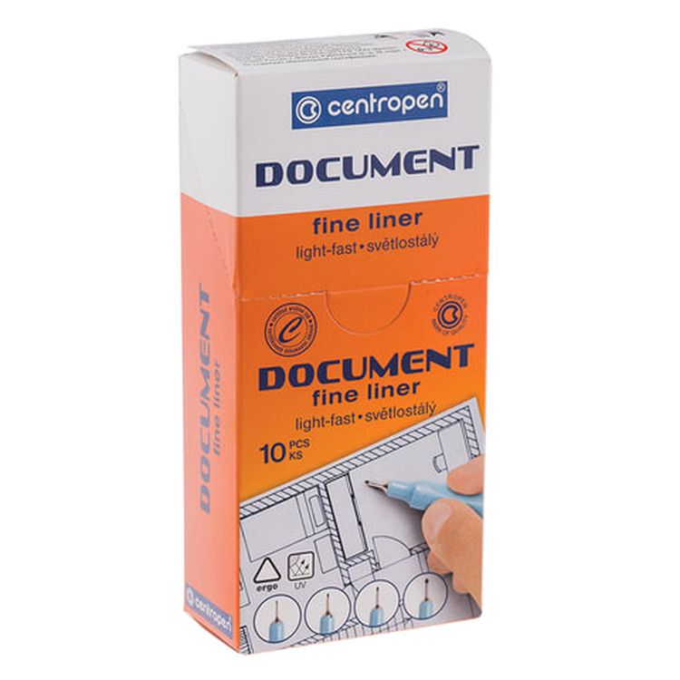 Ручка капиллярная (линер) черная CENTROPEN «Document», линия письма 0,7 мм — картинка 3