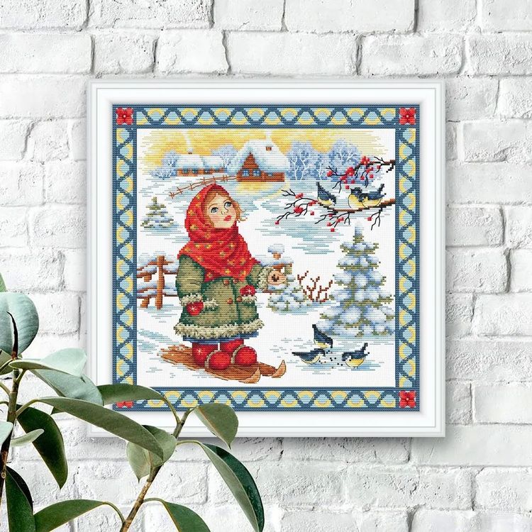 Набор для вышивания «Зимние забавы. Кормление синичек» — картинка 6