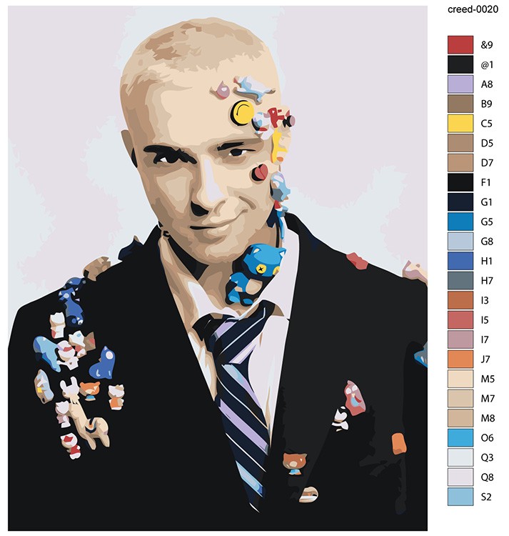 Картина по номерам «Егор Крид: портрет с игрушками 40x50» — картинка 2