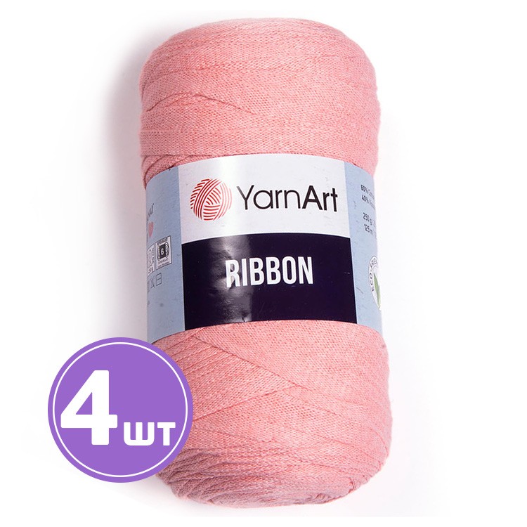 Пряжа YarnArt Ribbon (Риббон) (767), багряный, 4 шт. по 250 г