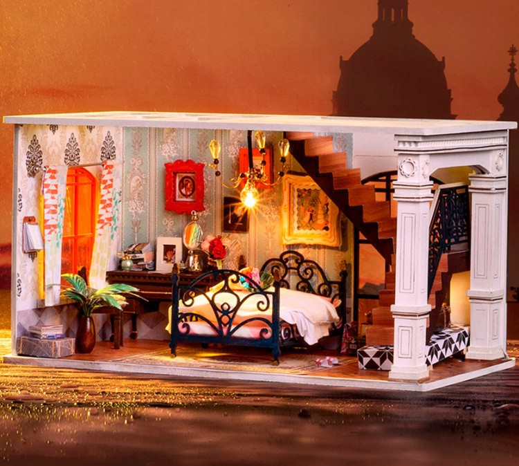 Набор для создания миниатюры (румбокс) «Парижская спальня» — картинка 3