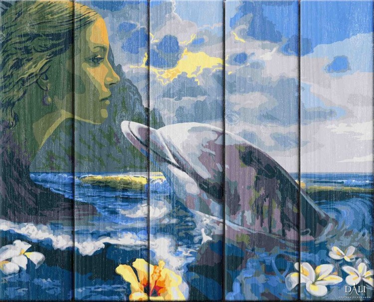 Картина по номерам по дереву Dali «Морская идиллия»