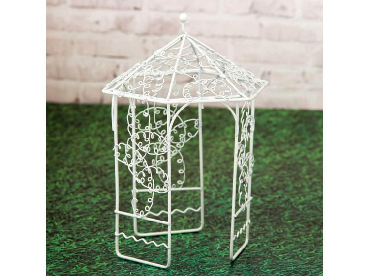 Садовая миниатюра MET-039 Беседка, металл 11x12x17 см, Blumentag — картинка 3