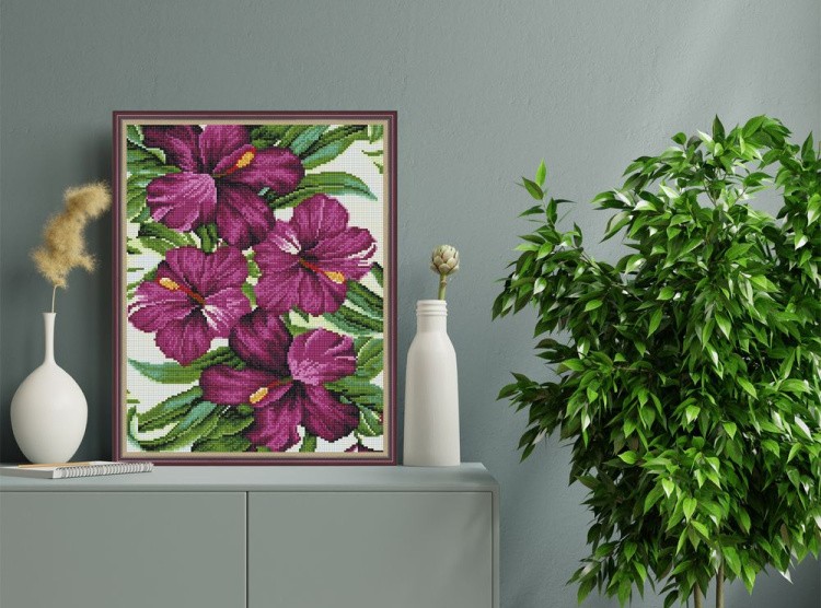 Алмазная вышивка «Тропические цветы» — картинка 5