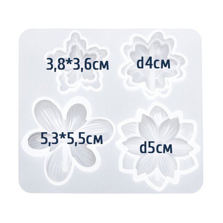 Силиконовый молд - Цветы №2, 11x10см 1 шт. — картинка 3