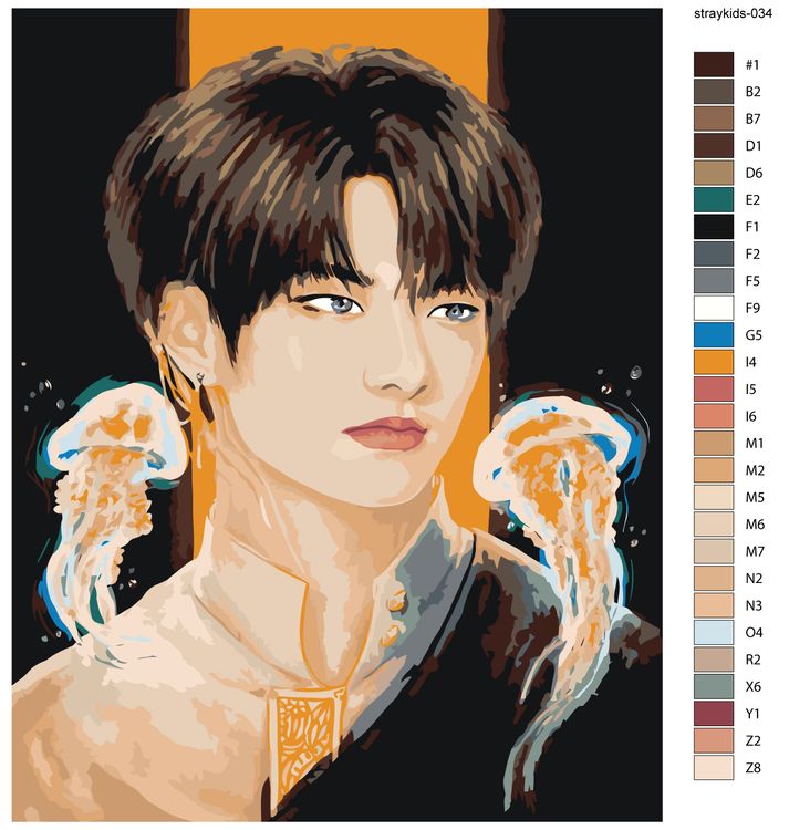 Картина по номерам «Stray Kids Стрей Кидс: Хван Хёнджин Арт» — картинка 3