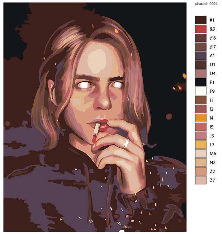 Картина по номерам «Рэпер Pharaoh Фараон Арт» — картинка 2