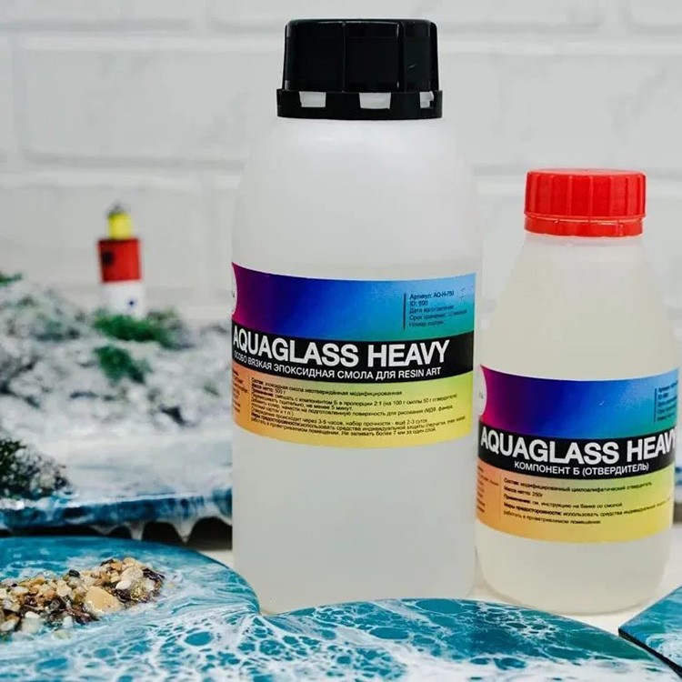 Особо вязкая смола для рисования Aquaglass Heavy 750 грамм, RU-SMOLA — картинка 5