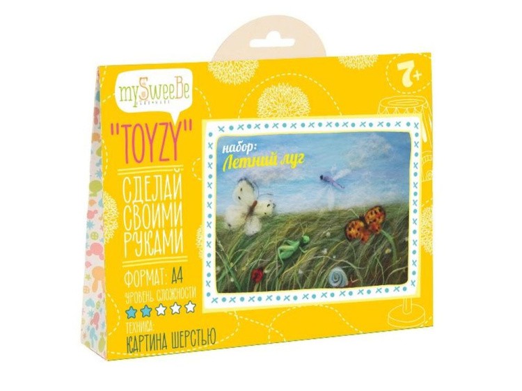 Картина шерстью «Летний луг» — картинка 2