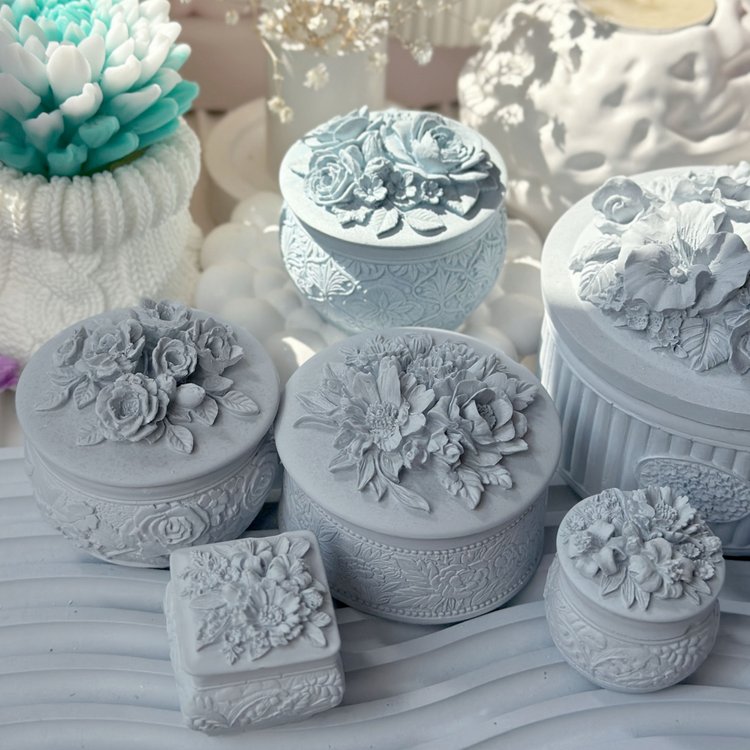 Силиконовый молд - Контейнер/банка для свечей с крышкой №4, d 7 см, 1 шт. — картинка 3