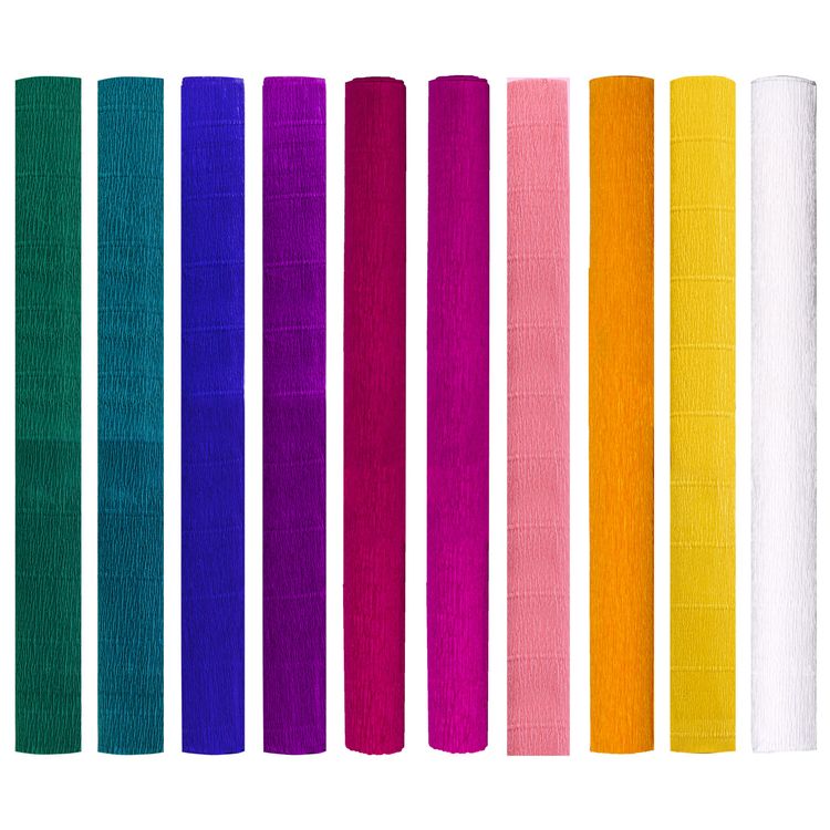 Набор гофрированной (креповой) бумаги 110 г/м2, 10 рулонов 50х250 см, интенсив, ОСТРОВ СОКРОВИЩ — картинка 2