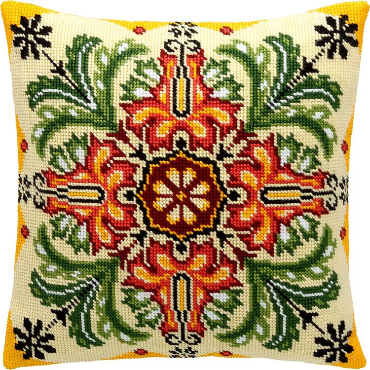 Набор для вышивания подушки «Цветочный калейдоскоп», лицевая сторона, Чарівниця