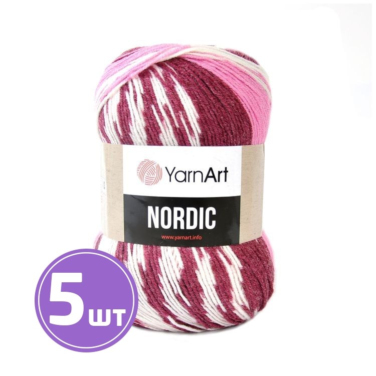 Пряжа YarnArt Nordic (660), мультиколор, 5 шт. по 150 г