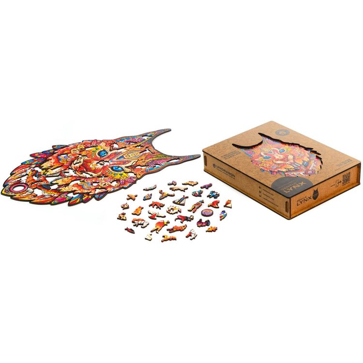 Деревянный пазл Unidragon «Нежная рысь», размер M (А4) — картинка 10