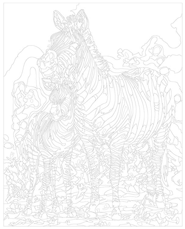 Картина по номерам «Зебры» — картинка 3