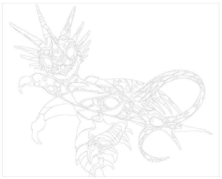 Картина по номерам «Арт дракона Злобного Змеевика Громгильда» — картинка 3