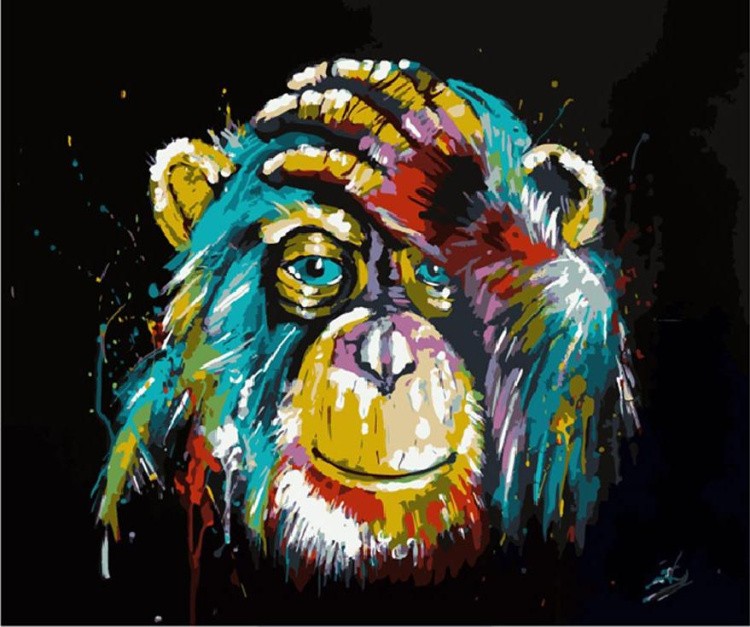 Картина по номерам «Разноцветная обезьяна»