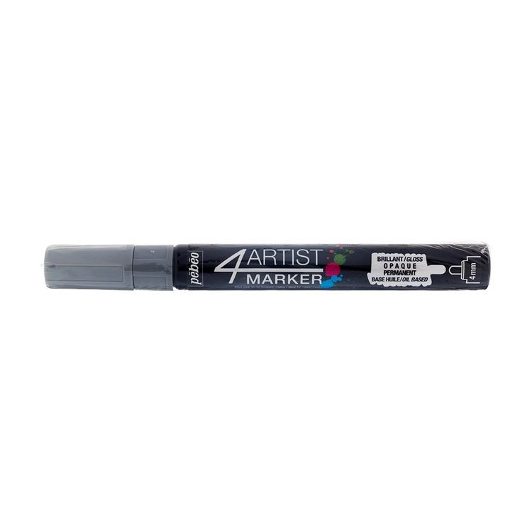 Маркер художественный 4Artist Marker на масляной основе, 4 мм, круглое перо, серый, PEBEO