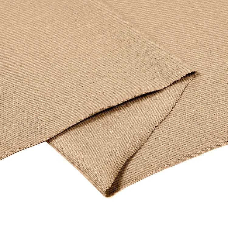 Ткань трикотаж Футер 2х нитка, петля с лайкрой, 10 м x 180 см, 240 г/м², цвет: бежевый, TBY — картинка 4