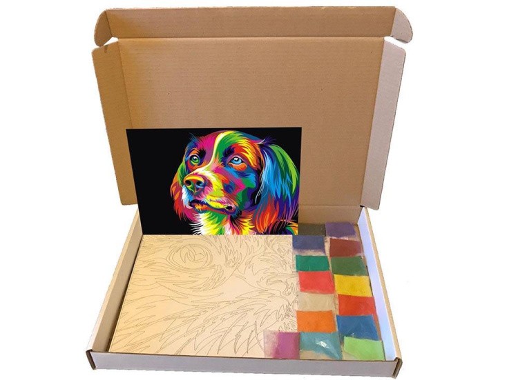 Картина цветным песком «Собака» — картинка 4
