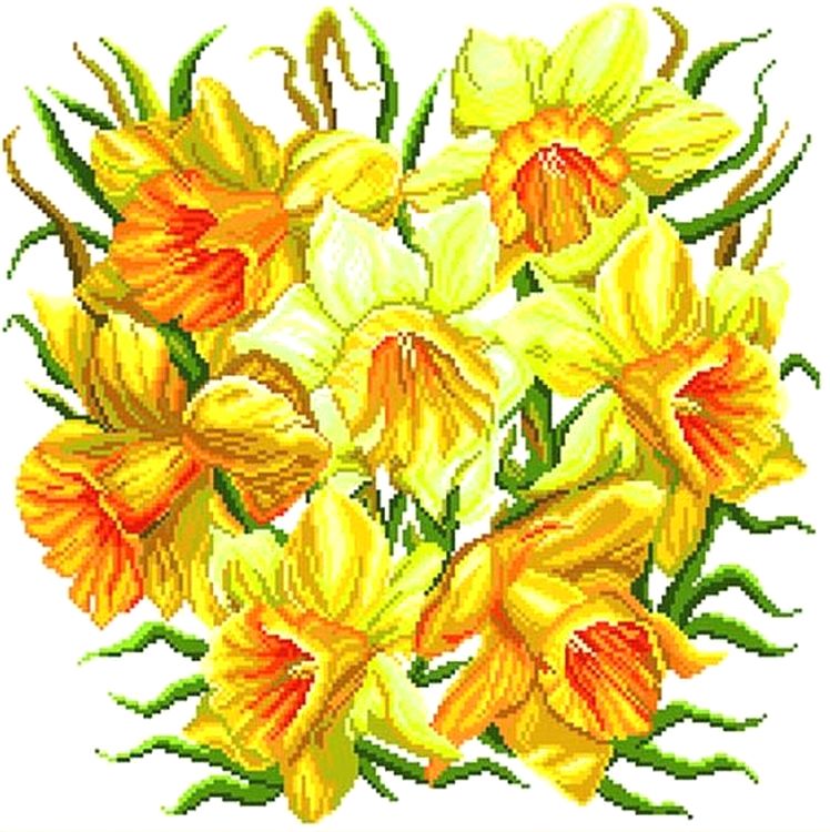 Рисунок на ткани «Нежные цветы»
