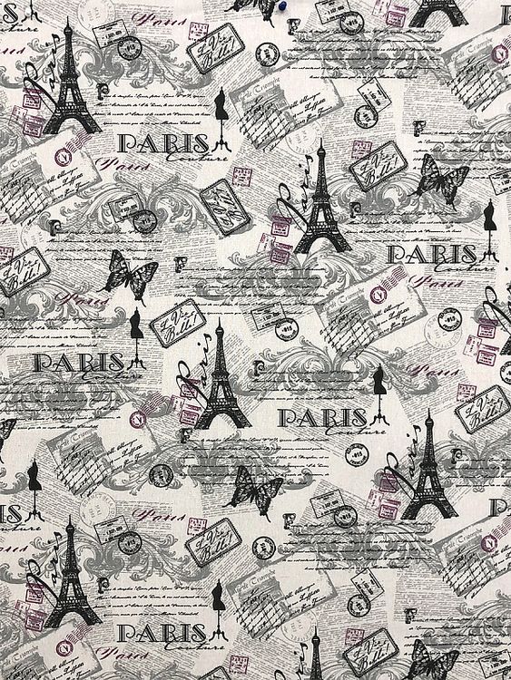 Ткань Лен, 140 г/м², 5 м x 150 см, цвет: бежевый, черный, принт, TBY — картинка 2