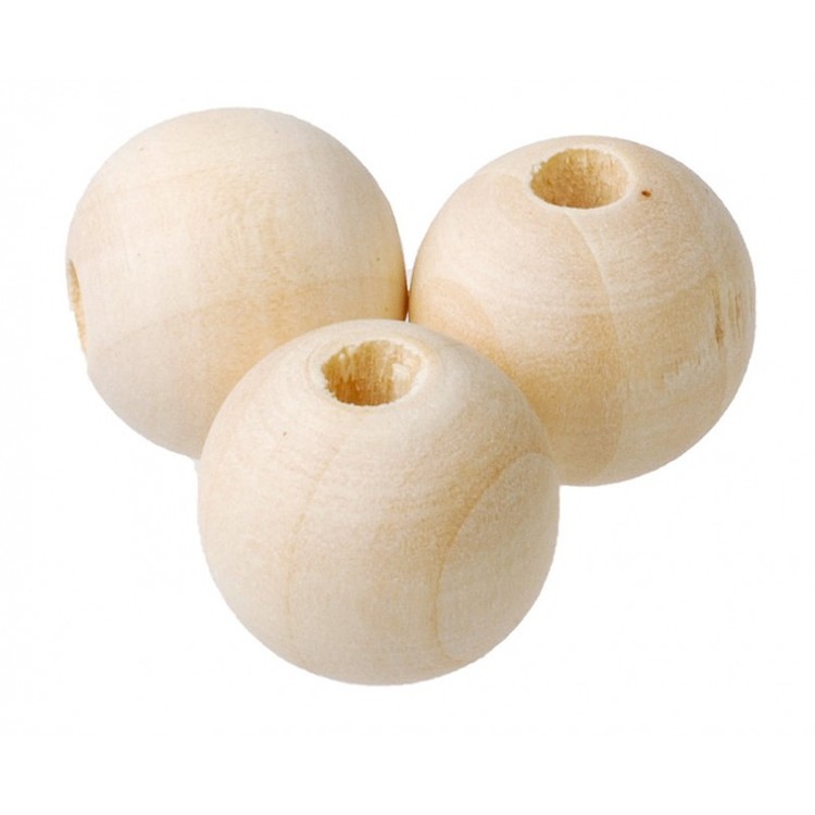 Бусины дерево, d 14 мм, 60 шт. — картинка 2