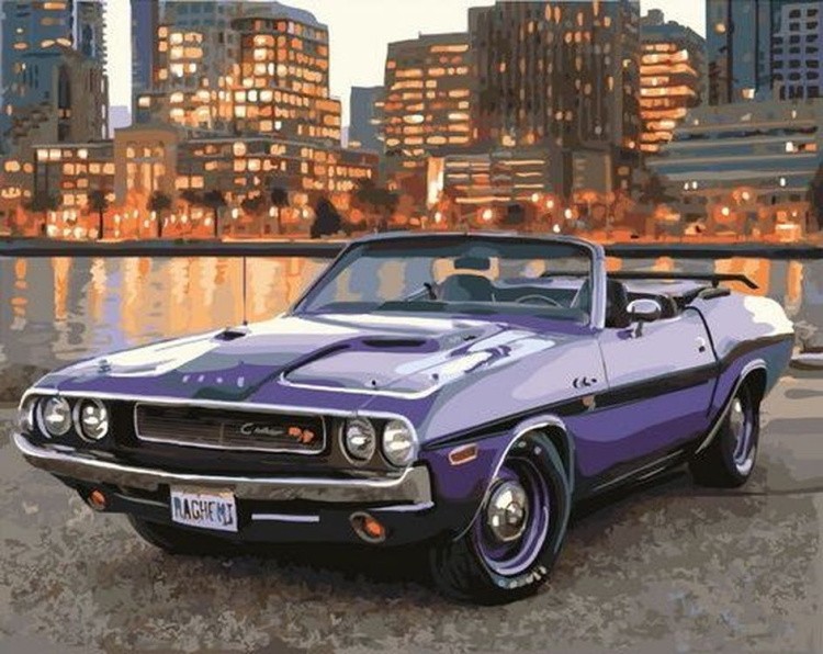 Картина по номерам «Автомобиль Dodge Challenger 1970»