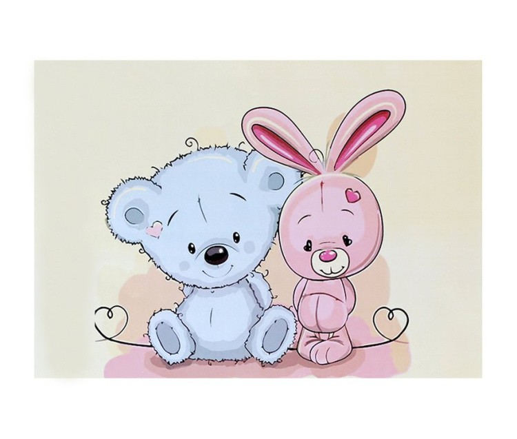 Картина по номерам «Мишка и зайка» — картинка 2