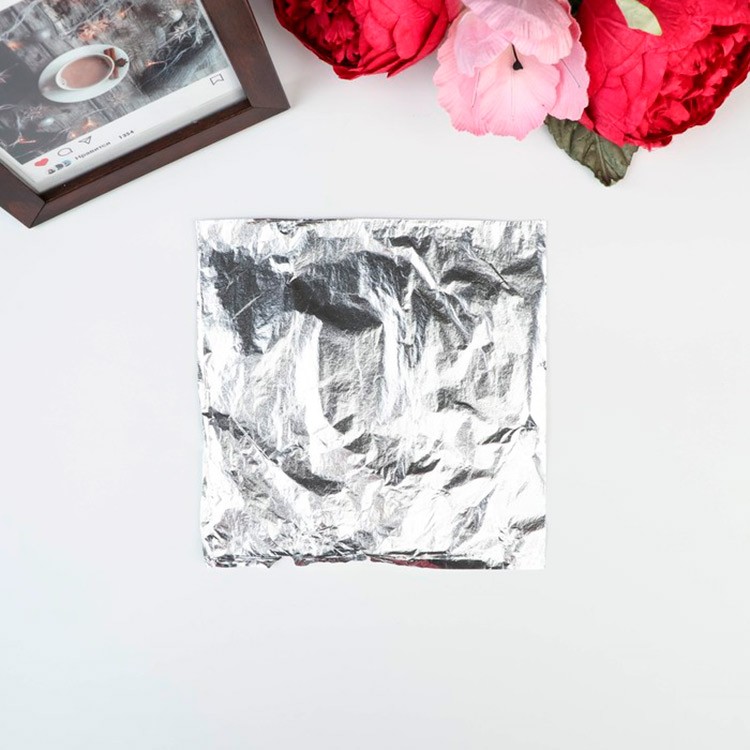 Набор листовой потали 14x14 см 12 листов, цвет: под серебро, Pebeo — картинка 2