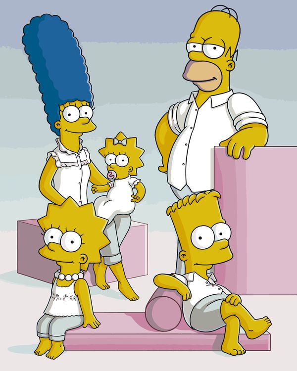 Картина по номерам «Simpsons Симпсоны: Семья в белом»
