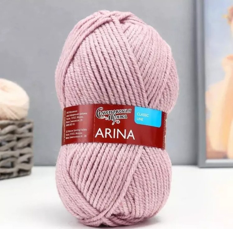 Пряжа Семеновская Arina (1042), светлый ковыль, 5 шт. по 100 г — картинка 2